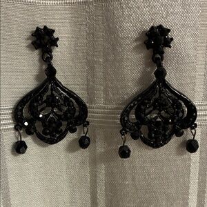 Elegant Black Dangle Earrings
